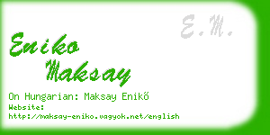 eniko maksay business card